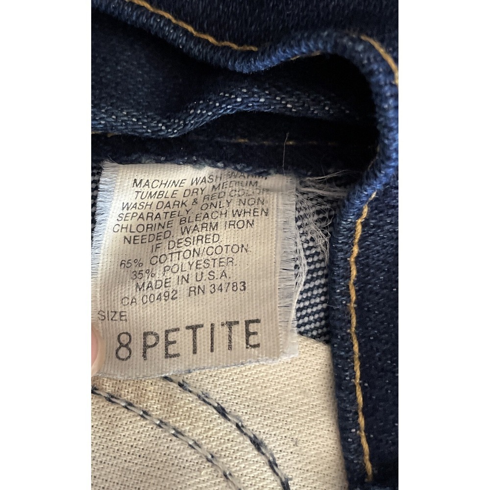 Vintage LEE Jeans Women Size 8 Petite (25x30) Blue Dark Wash Denim MADE IN USA - Picture 4 of 4